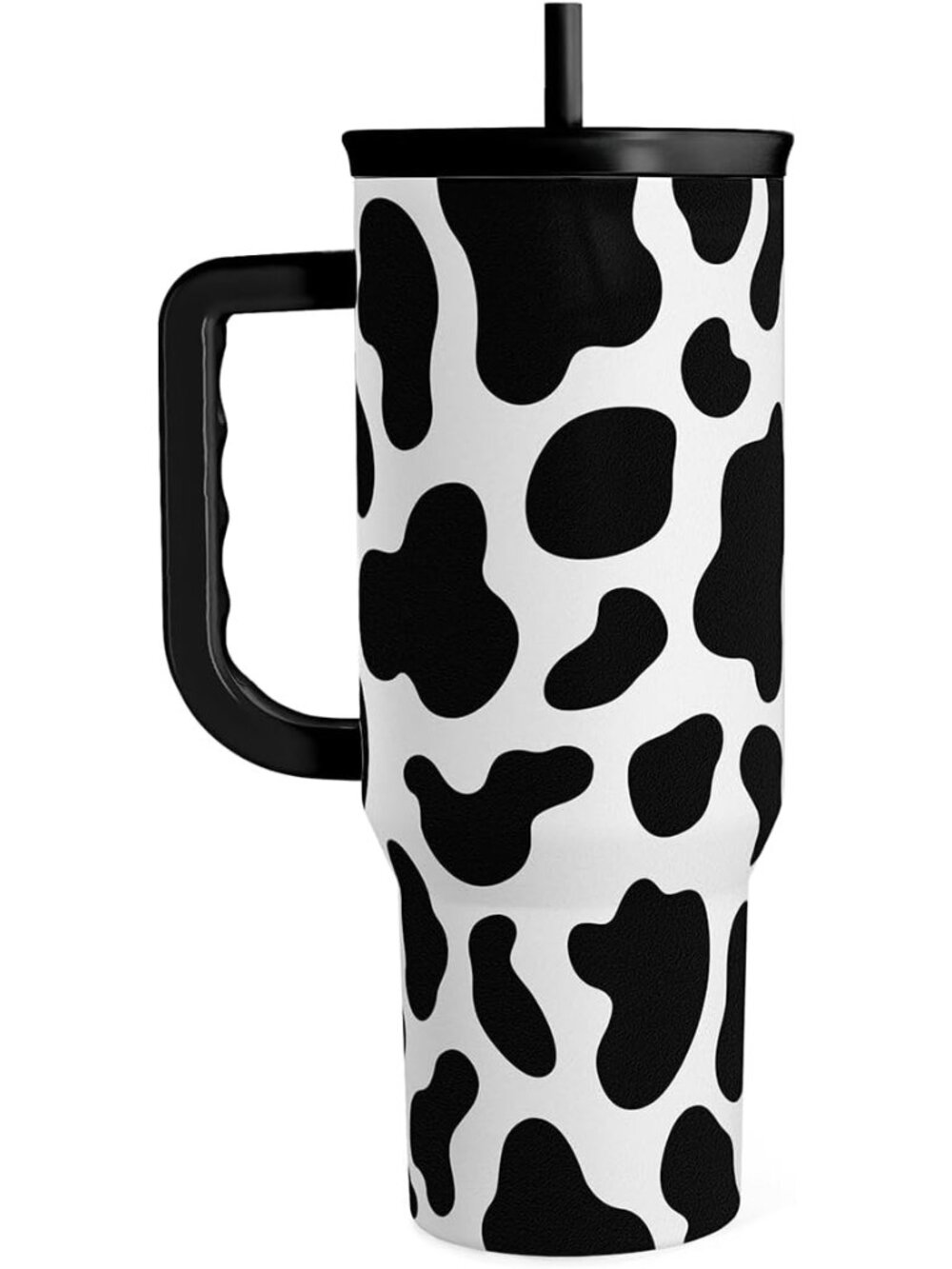 Cow Tumbler with Handle 40oz, Cow Print Cup Stainless Steel Tumblers Coffee Trav